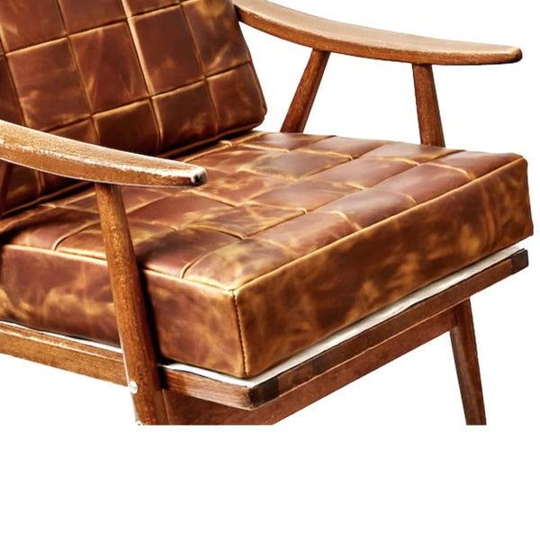 custom genuine leather replacement cushions. Ideal for benches, mid-century chairs, leather chair cushion cover, leather pouf - Hana Exports