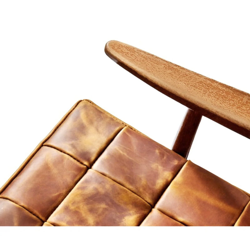custom genuine leather replacement cushions. Ideal for benches, mid-century chairs, leather chair cushion cover, leather pouf - Hana Exports