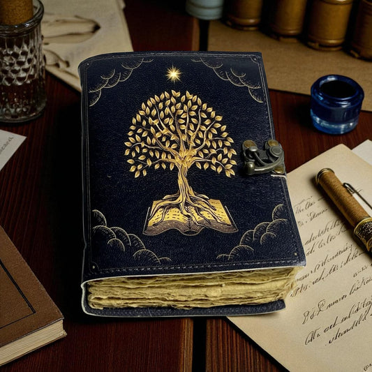 Handmade Colorful Leather Journal – Full Grain Buffalo Leather Notebook with Lock