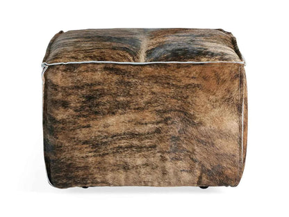 Handcrafted Leather Pouf – Stuffed Ottoman