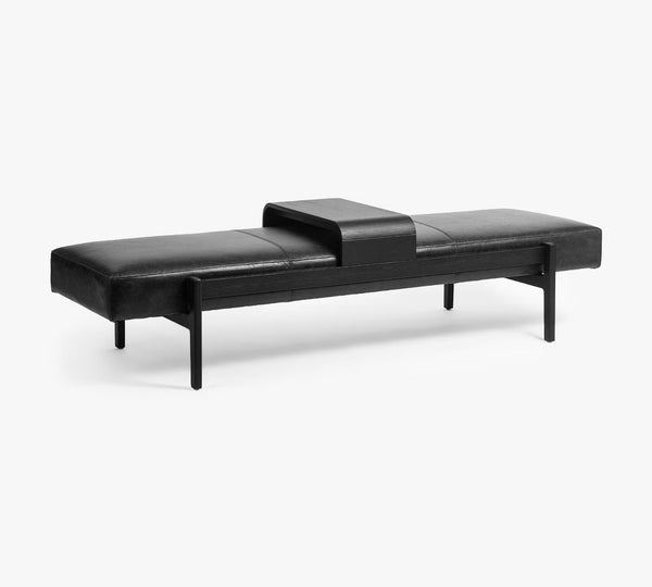 Bench with Full Grain Leather Upholstered Cushion - Hana Exports