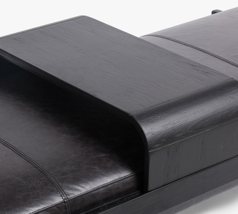 Bench with Full Grain Leather Upholstered Cushion - Hana Exports
