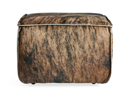 Handcrafted Leather Pouf – Stuffed Ottoman