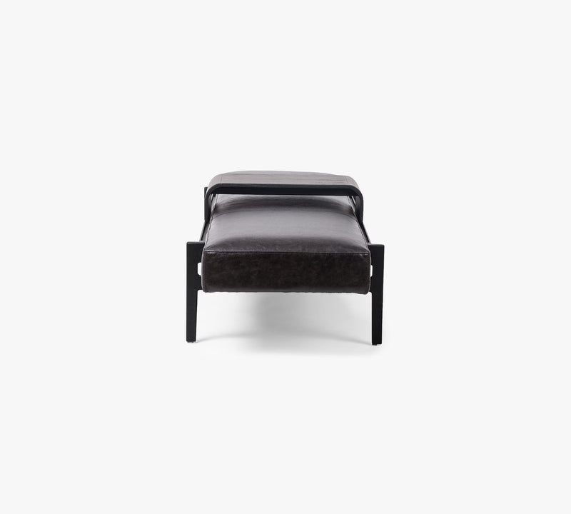 Bench with Full Grain Leather Upholstered Cushion - Hana Exports