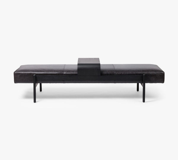 Bench with Full Grain Leather Upholstered Cushion - Hana Exports