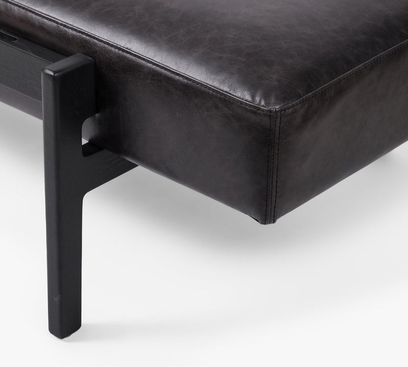 Bench with Full Grain Leather Upholstered Cushion - Hana Exports