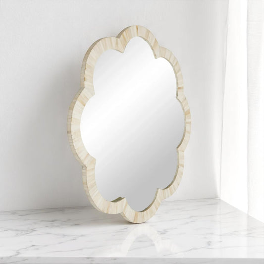 Handmade Bone Inlay Mirror Frame | Camel Bone & Wood Wall Frame by HANA EXPORTS