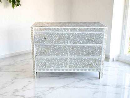 Mother of Pearl Inlay Dresser – 3-Drawer MOP Chest, Sideboard | Duty Tariff Included