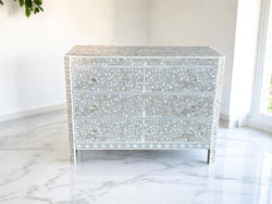 Mother of Pearl Inlay Dresser – 3-Drawer MOP Chest, Sideboard | Duty Tariff Included