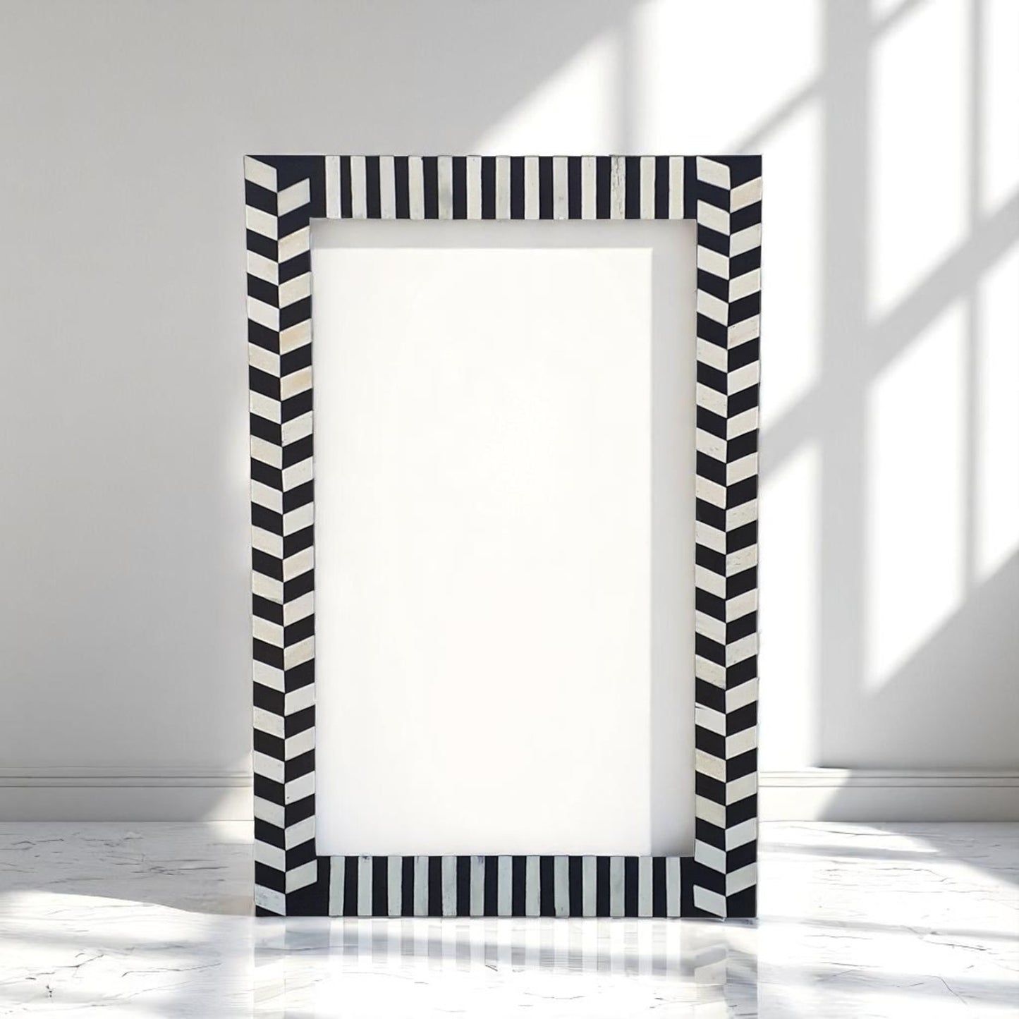 Handmade Bone Inlay Mirror Frame – Decorative Modern Pattern Wall Frame by HANA EXPORTS