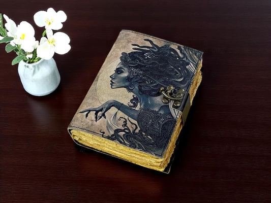 Handmade Vintage Leather Journal with Clasp | Grimoire Spell Book | Gift for Writers & Artists