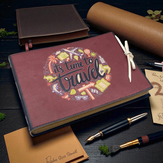Our Adventure Book Leather Scrapbook Photo Album – Handmade Memory Book 7x10 by Hana Exports (Copy)