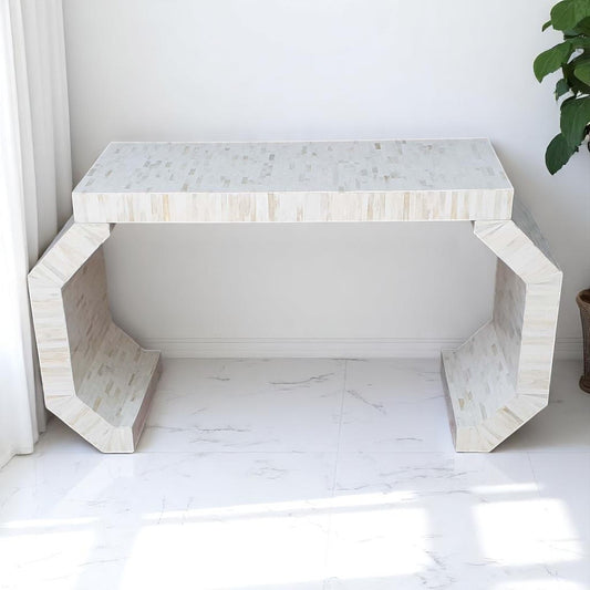 Handmade Bone Inlay Console Table – Camel Bone & Resin Furniture by HANA EXPORTS