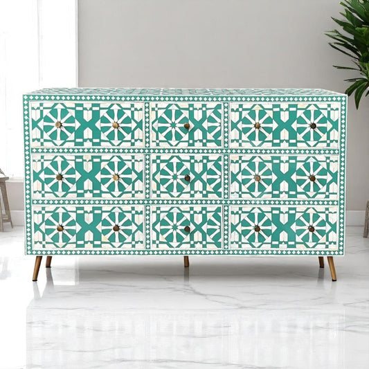 Handmade Bone Inlay Sideboard Cabinet | Camel Bone & Resin Furniture by HANA EXPORTS