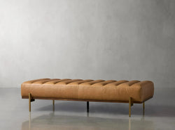 Bench with Full Grain Leather Upholstered Cushion - Hana Exports