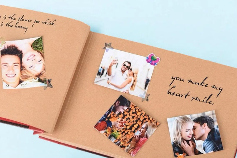 Our Adventure Book Personalized Scrapbook ,Custom Photo Album ,Leather Scrapbook , Adventure Book, Gift for Him and Her, Anniversary Gift - Hana Exports