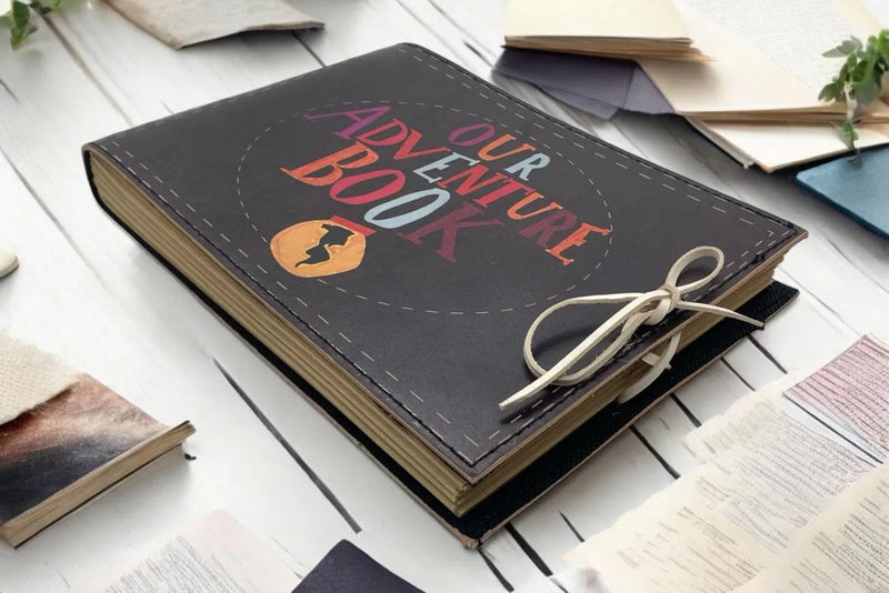 Our Adventure Book Personalized Scrapbook ,Custom Photo Album ,Leather Scrapbook , Adventure Book, Gift for Him and Her, Anniversary Gift - Hana Exports