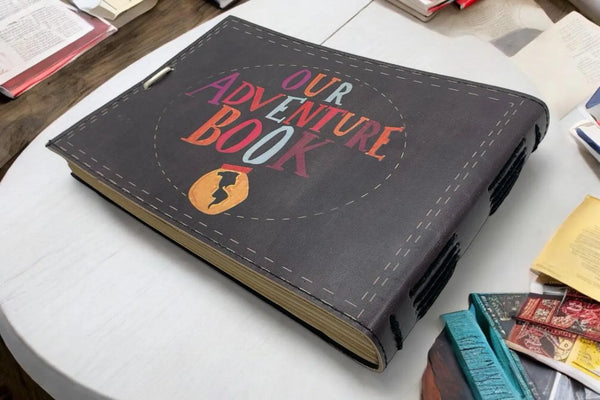 Our Adventure Book Personalized Scrapbook ,Custom Photo Album ,Leather Scrapbook , Adventure Book, Gift for Him and Her, Anniversary Gift - Hana Exports