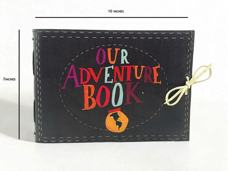 Our Adventure Book Personalized Scrapbook ,Custom Photo Album ,Leather Scrapbook , Adventure Book, Gift for Him and Her, Anniversary Gift - Hana Exports
