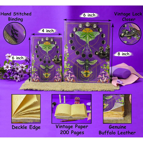 Blank Spell Book of Shadows with Lock - Hana Exports