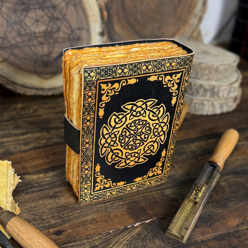 Handmade Genuine Leather Journal with Celtic Cross Design – Vintage, Personalized, Eco-Friendly Writing Diary notebook - Hana Exports