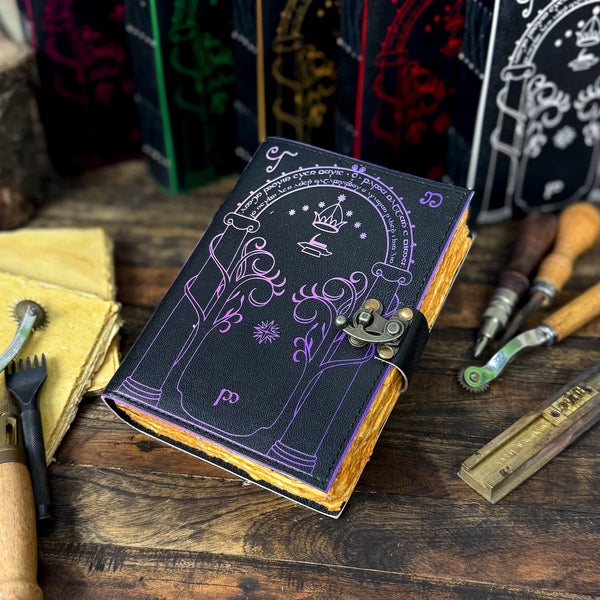 Grimoire journal - Triple moon Goddess journal - Blank spell witch, book of shadows, Gifts For Him & Her, Leather Witchy gifts for women - Hana Exports