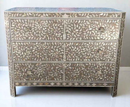 Mother of Pearl Inlay Dresser – 3-Drawer MOP Chest, Sideboard | Duty Tariff Included