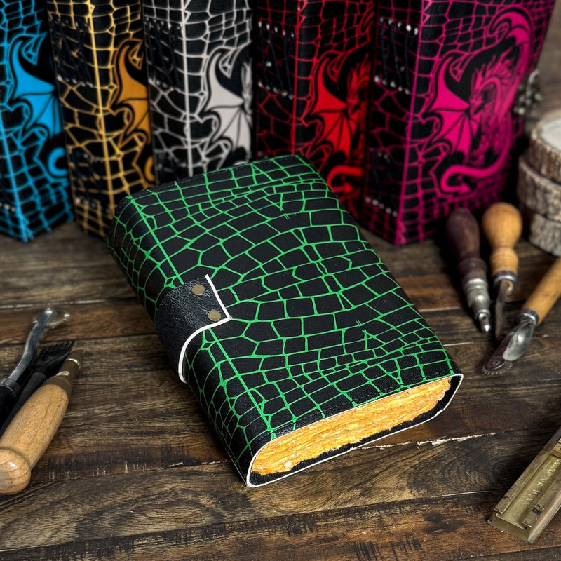 Dragon Book of Spells Leather Journal Notebook DND Journal Rustic Paper Grimoire Gothic Journal Diary - Hana Exports