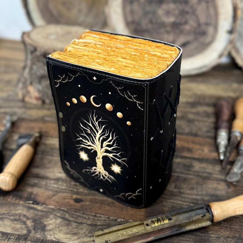 Large tree of life leather journal, Grimoire journal, Blank spell book of shadows, tarot journal, Celestial Gifts For Him Her - Hana Exports