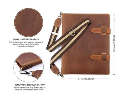 11"x14" Leather Sketchbook Cover, Handmade Leather Artist Sketch Pad Case, Custom Leather Sketch Case, Personalized artists gift for 11"x14" - Hana Exports