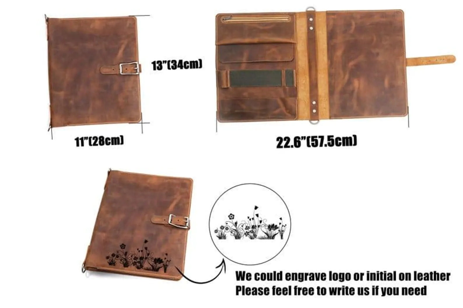 Personalized A4 sketchpad cover case, Leather sketchbook cover for Strathmore sketchbook sketchpad 9x12 Inch Gifts for Women - Hana Exports