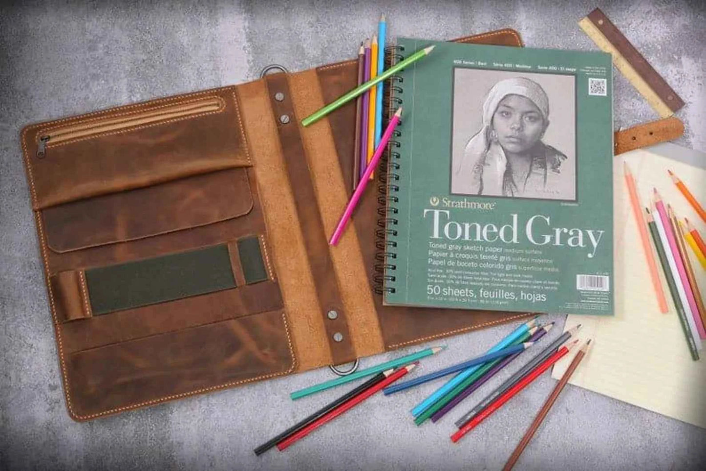 Personalized A4 sketchpad cover case, Leather sketchbook cover for Strathmore sketchbook sketchpad 9x12 Inch Gifts for Women