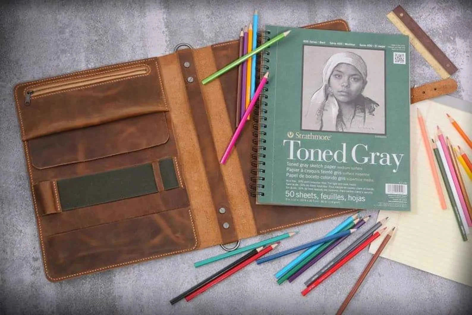 Personalized A4 sketchpad cover case, Leather sketchbook cover for Strathmore sketchbook sketchpad 9x12 Inch Gifts for Women