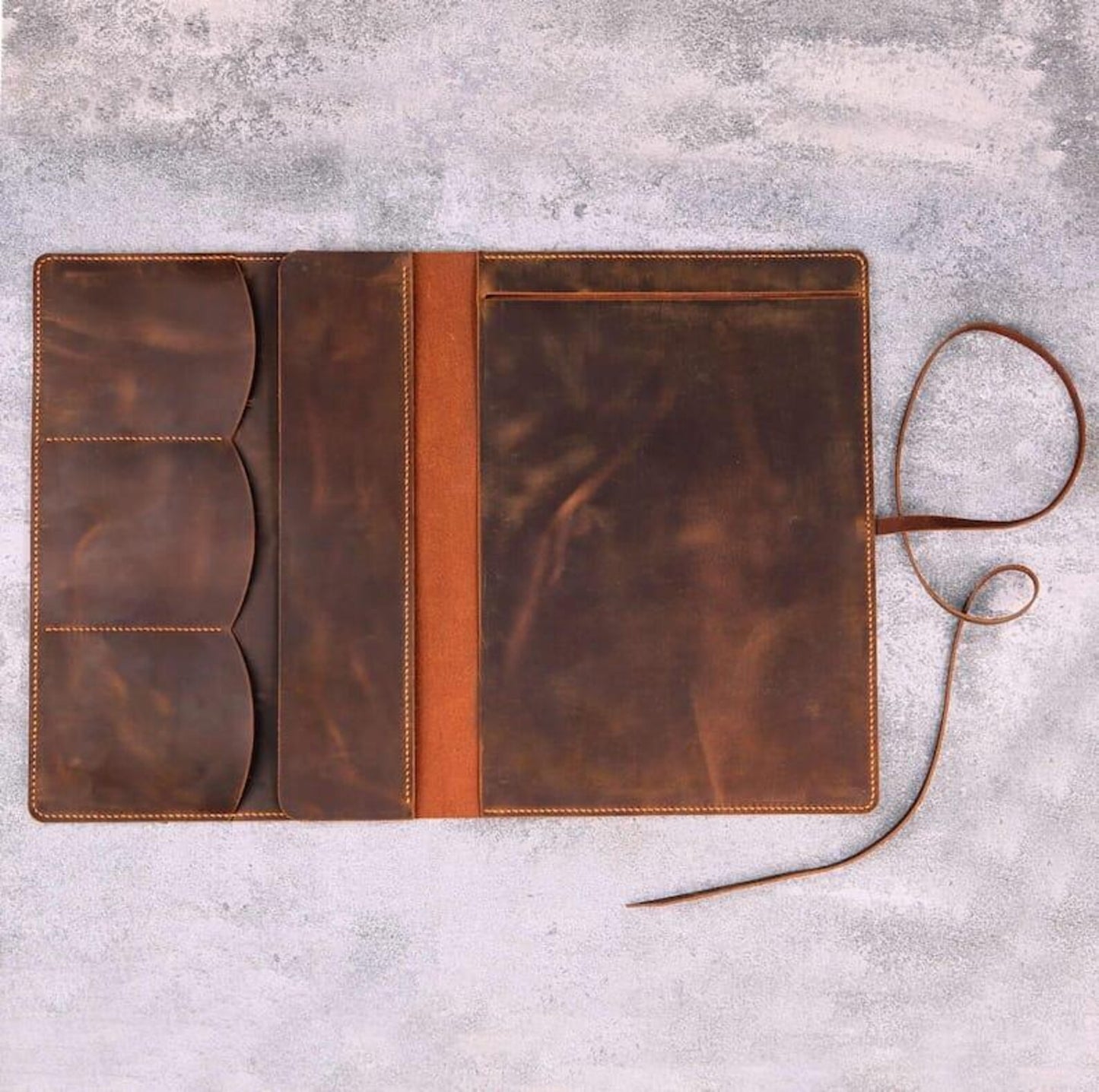 Leather Sketchbook Sketch book Cover For 9x12 Top Spiral Sketch Pad, Artist Portfolio, unique gift for artist - Hana Exports