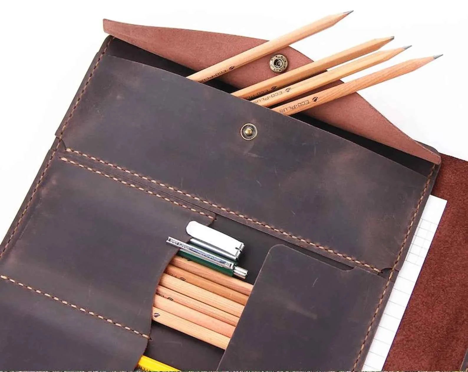 Leather Sketchbook Cover, Handmade Artist Sketch Pad Cover for 9"x12" Top Bound Sketchbook, Leather Drawing sketchbook Cover