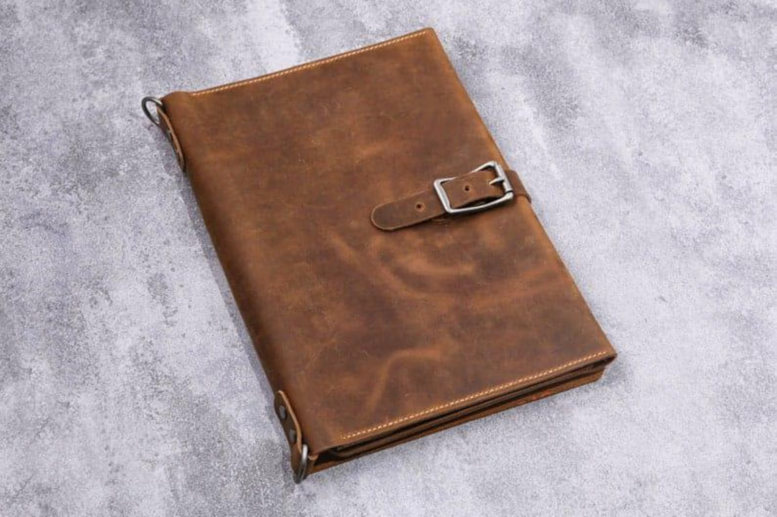 Leather sketchbook cover case for sketch pad 9 x 12 , Artist Drawing Sketch Pad Holder portfolio for 9"X12" Sketchbook