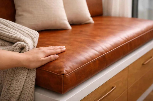Custom Leather Cushion Cover – Handmade Bench & Seat