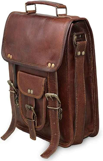Small Vintage Leather Crossbody Satchel – Stylish Bag