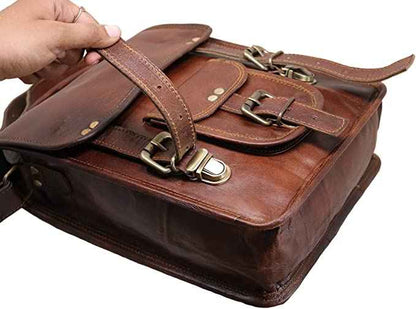 Small Vintage Leather Crossbody Satchel – Stylish Bag
