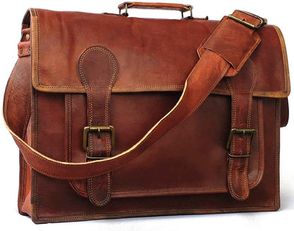 Vintage Handmade Leather Crossbody Satchel
