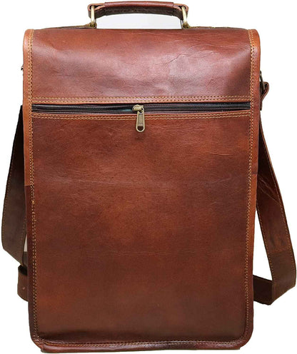 Men's Distressed Leather Laptop Briefcase