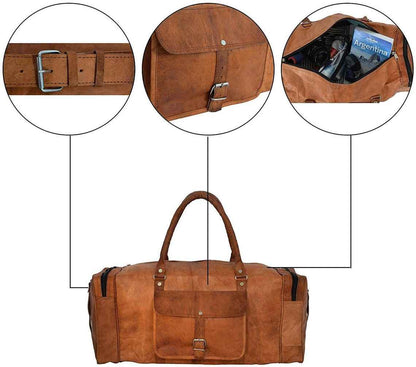 Leather Duffel Bag, Large Travel Bag, Men's Leather weekender bags