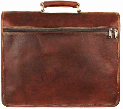Genuine Brown Leather Crossbody Satchel – Vintage Bag