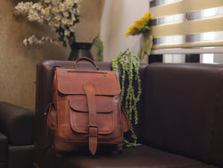 Leather Satchel Backpack/Rucksack (16") - Hana Exports