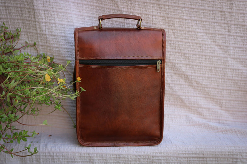 Men's Leather Messenger Laptop Bag Briefcase (13") - Hana Exports
