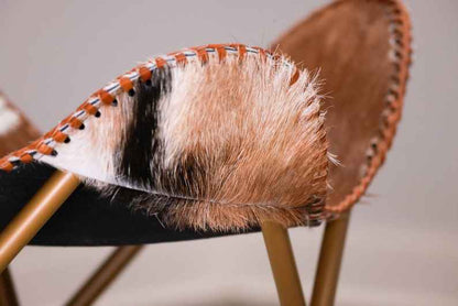 COWHIDE BUTTERFLY CHAIR - Handmade Leather Recliner | With Black Foldable Frame | Housewarming Gifts | Brown Replacement Covers